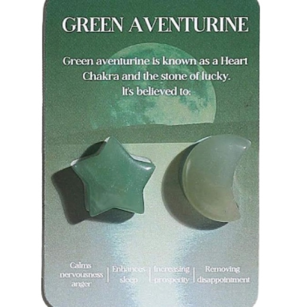 Moon and star stone/ Green Aventurine